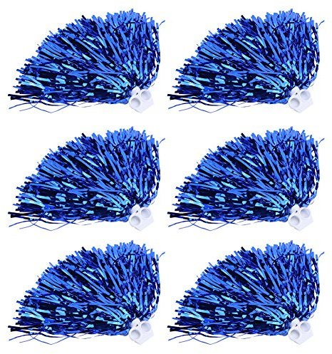 Syrisora 6 Pompones de Porristas de 7 Colores, Pompones de Porristas, Pompones de Porristas, Accesorios útiles para Fiestas Deportivas de Animación de Equipo (Azul)