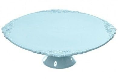 Golden Hill Alzata per dolci Alzatina torta e frutta, di plastica grande (Celeste, ø31 h10)