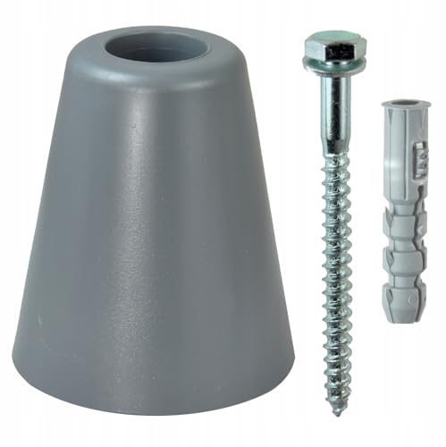 ALSTEN TECH Türstopper 80x70mm aus Gummi Bodenmontage oder Wandmontage Grau | Robuster Gummistopper wetterfester Boden Stopper Torstopper aus Vollgummi der Schutz gegen anschlagende Türen