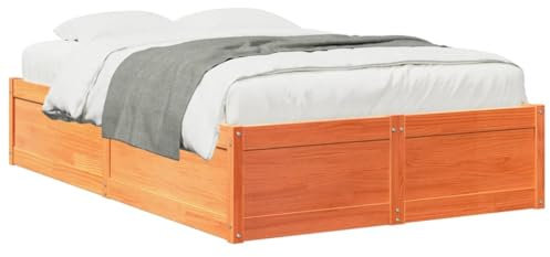 Sufrk Massivholzbett ohne Matratze Wachsbraun 120x200 cm Holz Bett Massivholzbett Bed Frame Bettgestell Bett Holz Kiefernholz - 3282380