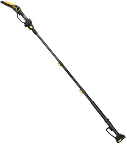 CURFAIR 7.5 FT Cordless Pole Saw,2 * 2000mAh Battery Mini Chainsaw with Extension Pole,Electric Pole Chainsaw with Safety Lock & Brushless Motor for Wood Tree Trimming (Black Yellow)