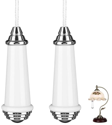 2Pcs Light Pull Cord,Ceramic Light Pull With 1m Cord Extension & Connector | Bathroom Light Pull Cord Porcelain Switch Pull Handle bathroom pull cord,Blinds Weight Pull Handle for Home