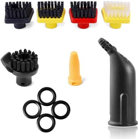 Wiseten Zubehör für Aufsätze Dampfreiniger Kärcher Easyfix SC1 SC2 SC3 SC4 SC5, Düsensatz mit Dichtungsring und 5 Bürstenset Ersatzteile Kärcher