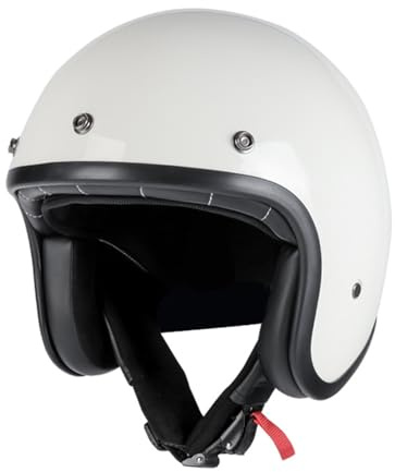 VVPEC Casque à Face Ouverte Casque Moto Jet Vintage 3/4 Casque Moto Face Ouverte,ECEDOT Homologué Retro Casque Demi-Jet pour Homme et Femme(3,L=59~60cm)