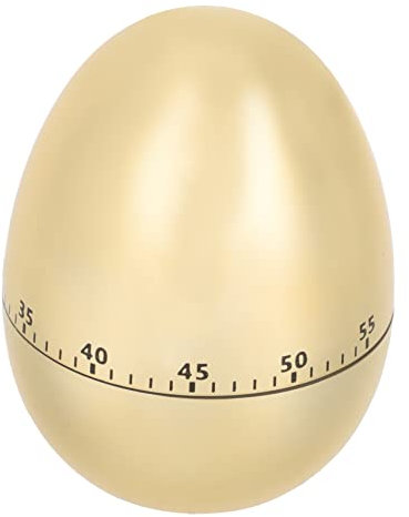 DINHEAROM Temporizador Mecánico de Cocina Forma de Huevo Reloj para de Estudio y Cocción Temporizador de Hornear Clases Color Dorado