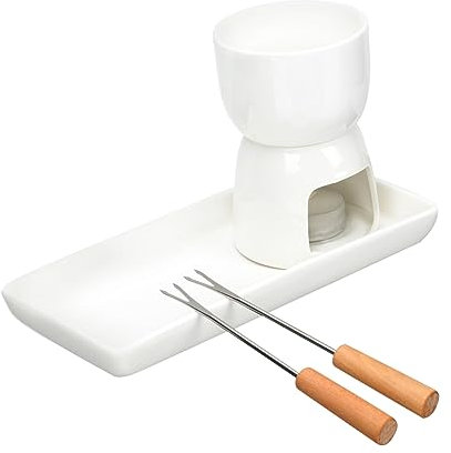 Ipetboom 1 Satz Mini Fondue Set Keramik Schokoladen und Käsefondue Topf Tragbar und Leicht für Zuhause oder Partys Zufällige Farbe Zufällige Farbe