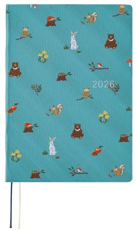 Hobonichi Techo HON A5 2026 – Bow & Tie: In the Forest (English, January Start Planner)