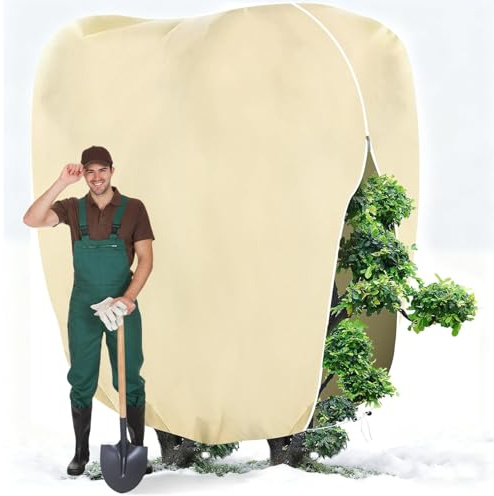 auvstar Voile Hivernage Plante Exterieur,Voile D'hivernage,Housse Hivernage Plante Exterieur avec Fermeture éclair et Cordon,Réutilisable Serre D'hivernage (200×240)