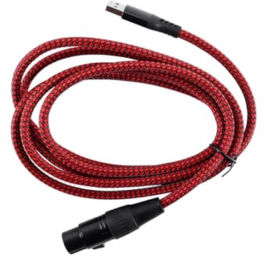 Alide XLR To USB Microphone Cable, 3-Pin XLR Female To USB-A Adapter for Audio, Karaoke System, Recording, Studio (2m)