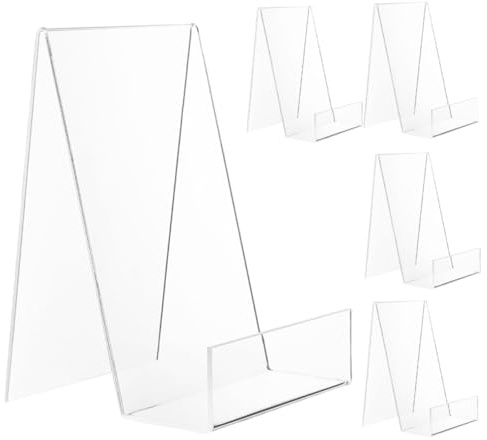 Alipis Présentoir à Livres en Acrylique Transparent 5 Pièces Serrage-Livres de Table Multifonction pour Bibliothèque Support pour Bandes Dessinées et Livres Scolaires