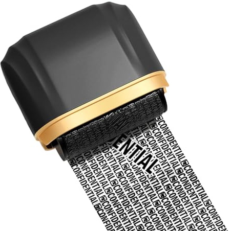 Blocker Roll Stamp - 2.52 x 2.32 x 1.18 Inch Roll ID Blackout, Protection for Confidential Data, Security Stamp Ink for Documents, Names, Phone Numbers, Bill of Lading, Receipts, Leakage