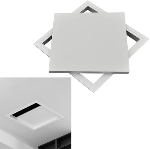 Revisionsklappe For Badezimmerdecke, 25x25cm Metall-Revisionstür For Decken, Verdeckte Inspektionsluke For Sanitärinstallationen, Moderne, Weiße For Elektrokabel(500x500mm)