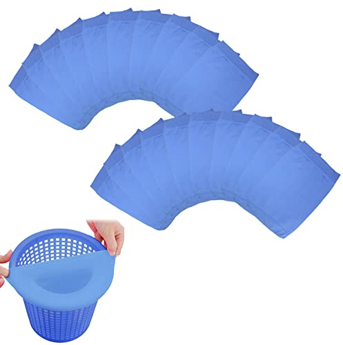 DBOO Pool Skimmer Socken 20 Packungen Pool Filter Socken Wiederverwendbare Korbsocken Netz Feinmaschige Vorfilter Saver Scum Socke für Inground & Above Ground Pool Skimmer Körbe