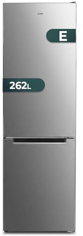 SVAN Frigorífico Combi Inox 2 Puertas, OC18050EI00, Capacidad 262 Litros, Cíclico, Motor Universal, 40dB, Puerta Reversible, Apertura Tipo Uñero, Clasificación Energética E