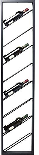 Kare Design Hängeweinregal Bistro Uno, Schwarz, Flaschenhalterregal, Weinflaschenregal, Weinflaschenaufbewahrung, 160x36x6 cm (H/B/T)
