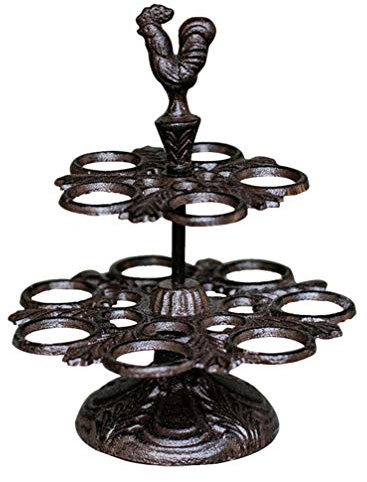 HEMOTON Retro Eierhalter Aus Gusseisen Mit Huhn Design Stabiler Metall Eierkorb Für Küche Und Osterdeko Praktische Eierlagerstange Zur Ordnung Und Aufbewahrung