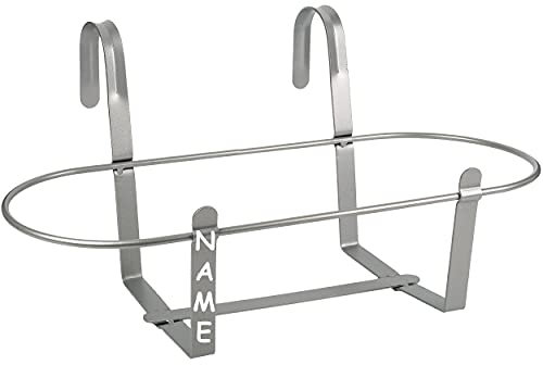 alles-meine.de GmbH 5 Stück Hänge - Metall - Halter mit Haken - Ø 50 cm - inkl. Name - für Balkonkästen/Blumenkasten - Topf/Blumentopf - oval - länglich - Hängend/mit Hak..
