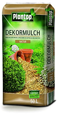 naninoa Plantop. DEKOR-Mulch 50 l. Holzschnitzel, Hackschnitzel, Dekomulch, Holzspäne, Rindenmulch. Farbe: Natur