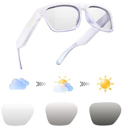 OhO sunshine Bluetooth Audio Sunglasses, Lightweight Open Ear Sport Glasses, 10H Playtime, UV400 ANSI Z87.1, Water Resistant with Voice Control