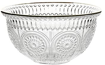 QINGGANGLING999 Saladiers Verre Bols en Verre Ronde Coupelles empilable Cristal Saladier Bols pour Les Fruits, céréales, mélange de Farine, crème, Bonbons, yogourt Bol à Dessert