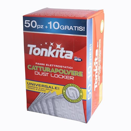 Tonkita | 60 Chiffons électrostatiques Capture-poussière universels, Capture Sale avec Texture 3D à Double Couche, Convient à Tous Les Types de sols, de Rechange pour Capture-poussière, 60 pièces -