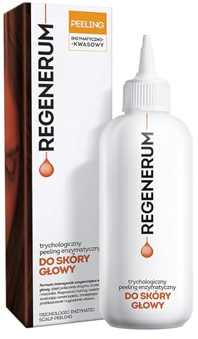 Regenerum Trichology Line Gommage enzymatique pour cuir chevelu – Formule nettoyante intensive avec broméline, acides et urée – Combat les crases, réduit les graisses, empêche les chutes D