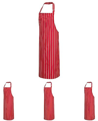 Portwest Fleischer-Schürze, Größe: Einheitsgröße, Farbe: Rot/Weiß, S839RWR (Packung mit 4)