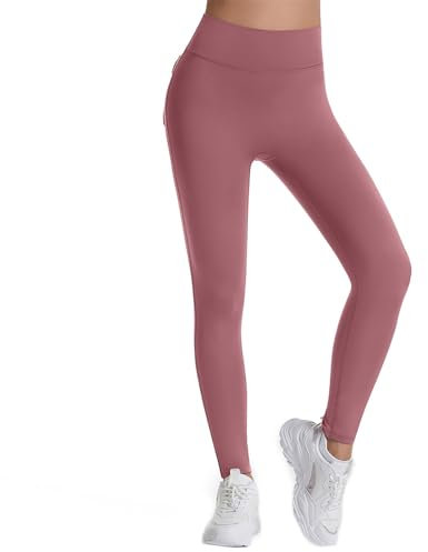 Saymany 90er Jahre Outfit Damen Kleidung Basics Damen Stoffhose Damen Leggings Scrunch Arbeitslatzhose Damen Seamless Leggings Damen Weiße Hosen Damen Outfit Leggings Damen High Waist(1-Pink,S)