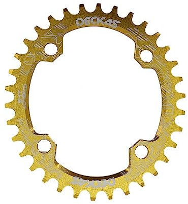 Kettenblatt Fahrrad Kettenblatt Oval 104BCD 32T 34T 36T 38T 40 42 44 46 48 50 52 T Zahn MTB Rennrad Berg Kettenblatt 104 Bcd Kettenblatt 38 ZäHne (Größe : 34T, Color : Golden)
