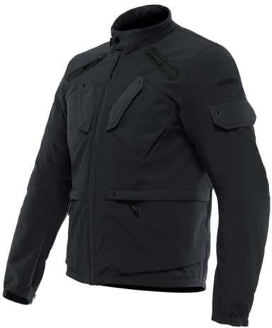 Dainese - Lario Tex Jacket, Chaqueta de Moto Urbana, con Protectores Extraíbles, Tejido Ventilado, Hombre, Negro, 44