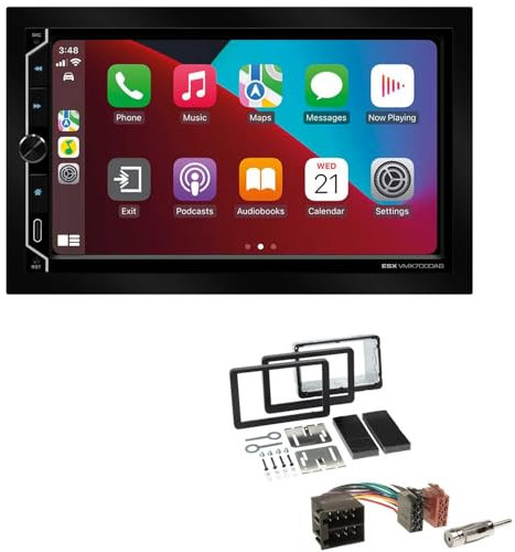 ESX VMX700DAB 2-DIN Autoradio kompatibel mit Wireless Apple CarPlay Android Auto Bluetooth DAB+ passend für Alfa Romeo Spider 2006-2010 mit OEM Navi