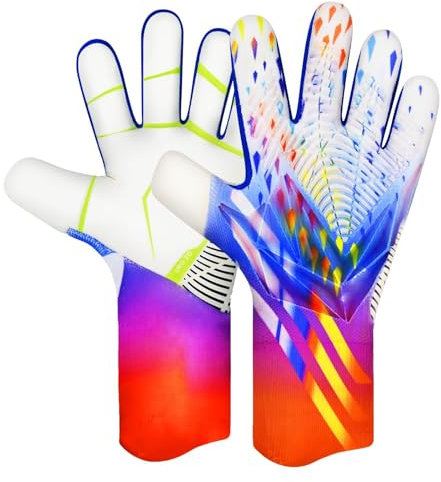 Torwarthandschuhe, Fußballhandschuhe, Jungen, Mädchen Und Jugendliche, Torwarthandschuhe, Für Training Und Spiele, Rutschfest, Dick, Verschleißfest Und Atmungsaktiv, Fingerunterstützun(Size:6,Color:A)