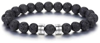 PiercingJak Perlenarmband mit Namen Herren Armband Gravur 1-5 Name Männer Perlen Armbänder 8mm Edelsteine Heilsteine Spiritueller Schmuck Personalisierte Geschenke für Mann