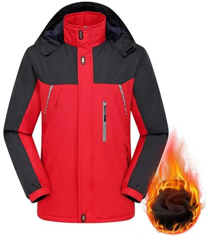 Veste de ski imperméable et coupe-vent pour homme, manteau d'hiver isolé avec doublure en polaire, veste de randonnée à capuche pour l'extérieur, Softshell chaude et résistante à la neige, fermeture