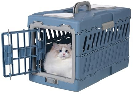 Faltbare Haustierbox, PP Tragbare Öffnung Katzenbox Hängebox mit Rutschfestes Mesh-Pad Gesamtbelastbarkeit 20kg 56 * 33 * 37cm
