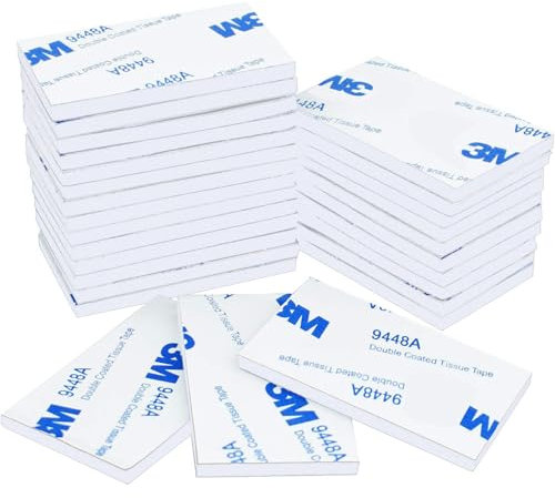 50pcs Double Sided Heavy Duty Sticky Pads, 3mm Thick, Mounting Pads for Walls, Floor, Plastics, Glasses (White, 50x30mm)