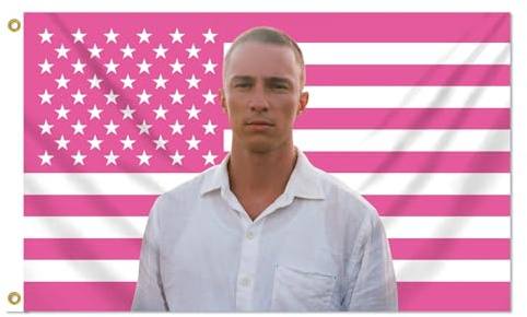 BOYSSPAA Arazzo Bandiera USA Bandiera Americana Rosa con Drew & Starkey Design 3x5ft Interni Esterni Divertente Sfondo per Dorm e Festa
