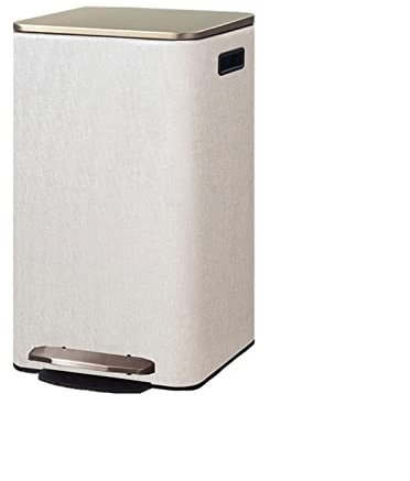 HYEFDWS Pattumiera 12L/15L/21L Pattumiera Grande in Acciaio Inox a Pedale con Coperchio Contenitore per la Spazzatura Adatto per Cucina Soggiorno Pattumiera per Cucina (Beige 21L)