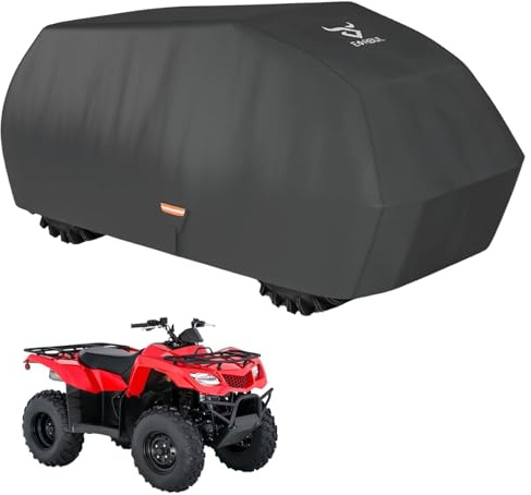 EVRBUL Verbesserte Quad Abdeckplane ATV Abdeckung, Strapazierfähige Strapazierfähiges 420D-Gewebe Allwetter Abdeckung für 4 Räder, Kompatibel mit Yamaha, Suzuki (210 L x 120 B x 115 H cm)