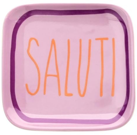Gift Company Love Plates, Deko-Teller S, Porzellan, Motiv: Saluti, Flieder, 11x1,6x11cm