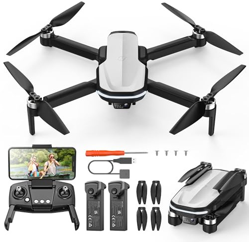 Holy Stone Drone FPV con Fotocamera HD 1080P per Bambini e Adulti, HS280D Guadricottero Pieghevole con Motore Brushless, Flusso Ottico, Tap Fly, Controllo Vocale, Selfie Gestuale, 2 Batterie Modulari