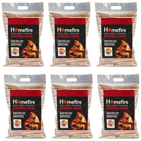 Homefire Mini Kindling, Premium Natural Fire Starter for Campfires, Fireplaces, & Wood Stoves, 720 g (Pack of 6)