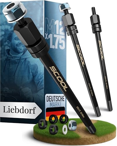 Liebdorf® Thru Axle for Bicycle Trailers - M12 Adapter for All Lengths - Bicycle Trailer Coupling - Bicycle Trailer Thru Axle with Adapter (M12 x 1.0) (M12 x 1.75)