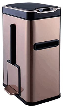 WEYFH Papelera de Acero Inoxidable para Interiores. Abatible. Ideal para papeleras Grandes, Salas de Estar, pasillos y baños.