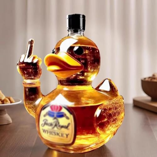 300ML Carafe A Decanter Whisky Statue Sculpture - Bouteille De Whisky Et De Vin En Forme De Canard 3D, Décoration Amusante Pour Bar, Bureau, Maison, Carafe À Whisky, Statue En Verre