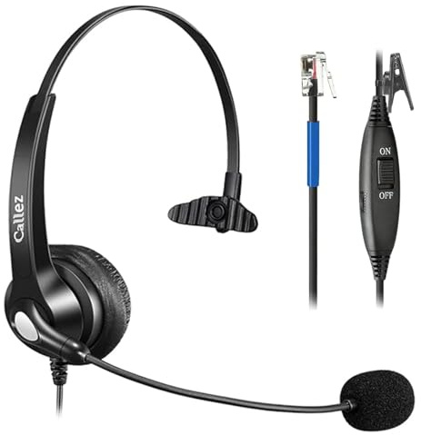 Callez RJ9 Cisco Phone Headset for Office Phone with Noise Cancelling Microphone & Mute Switch, Telephone Headset Compatible with Cisco IP Phones 7821 7841 7945 7962 7965 7975 8811 8841 8851 8865