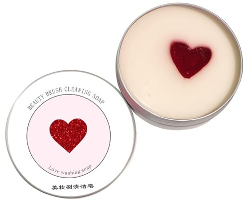 Limpiador De Brochas De Maquillaje Champú Sólido en Forma de Corazón | Limpiador De Cepillos De Maquillaje Para Esponjas, Difuminadores Y Aplicadores De Maquillaje