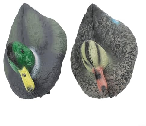 Belnotelt Esche galleggianti a forma di anatra reale selvatica, figure realistiche in PE per esterni, giardino, stagno, decorazione per la fauna selvatica, caccia e attraente ornamento da cortile