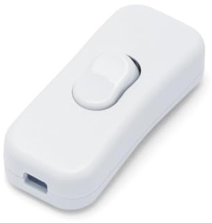 Interruttore passate per lampada, colore bianco, 220V 230V 2,5A, fissaggio del cavo a vite, ideale lampade da tavolo, da terra, scrivania, abat-jour, camera da letto comodino