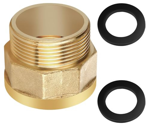Adaptador universal para manguera de 3/4 a 1 pulgada, conector de latón para manguera de jardín, resistente a la corrosión, al óxido y a altas temperaturas, adaptador macho a hembra con